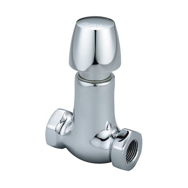 Slow-Close Straight Stop, NPT, Polished Chrome, Connection Size: 3/8"
